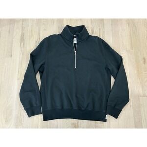 REIGNING CHAMP Green 1/4 Zip Pullover Sweater Sz Large Cotton Vietnam
